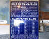 Sign showing mine bell signals used by hoist operator