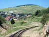 Curve in the track with Cripple Creek in the background