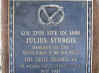 Plaque on the front of the pretzel factory