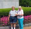 Mary G, Gloria and Sparky in front of the statue of the Lone Ranger in Jackson Square in New Orleans
