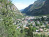 Overlook view of Ouray from the highway above the south end of town