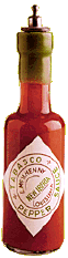 Picture of an old bottle of Tabasco Sauce.